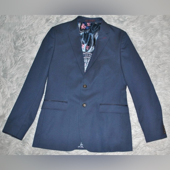 TED BAKER London Hemsby Blazer Sport Coat Jacket Navy size 4 (40) Mens - Picture 1 of 8